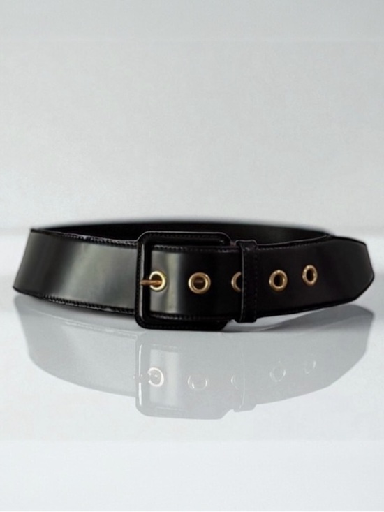 Miu Miu Accessories - MIU MIU PRADA Leather Gold Hardware 5 Hole Wide Belt 85/34